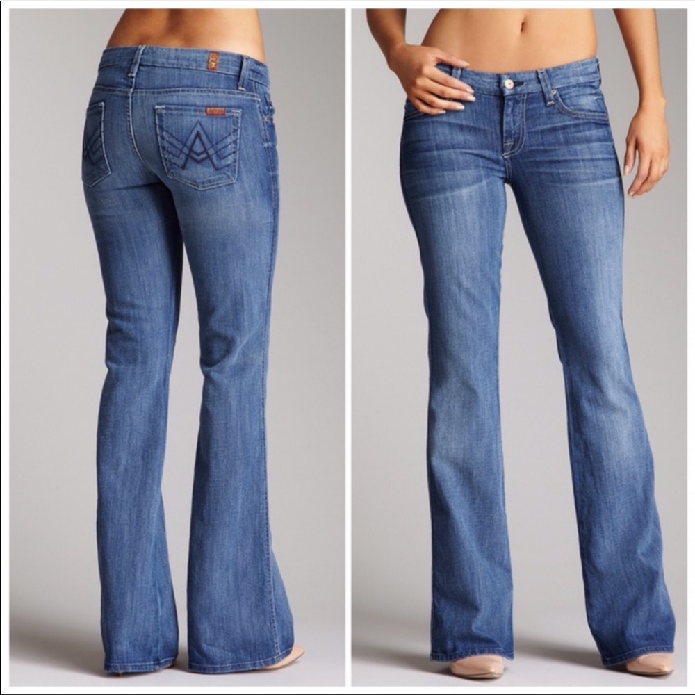 7 for All Mankind | A-Pocket Rhinestone Flared Denim Jeans size women 26